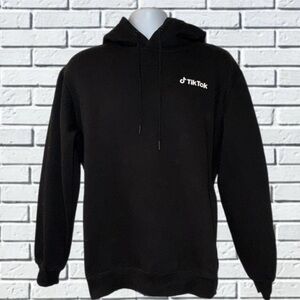 TikTok Black Hoodie Sweatshirt Men’s Size L Logo Front Threadfast Apparel